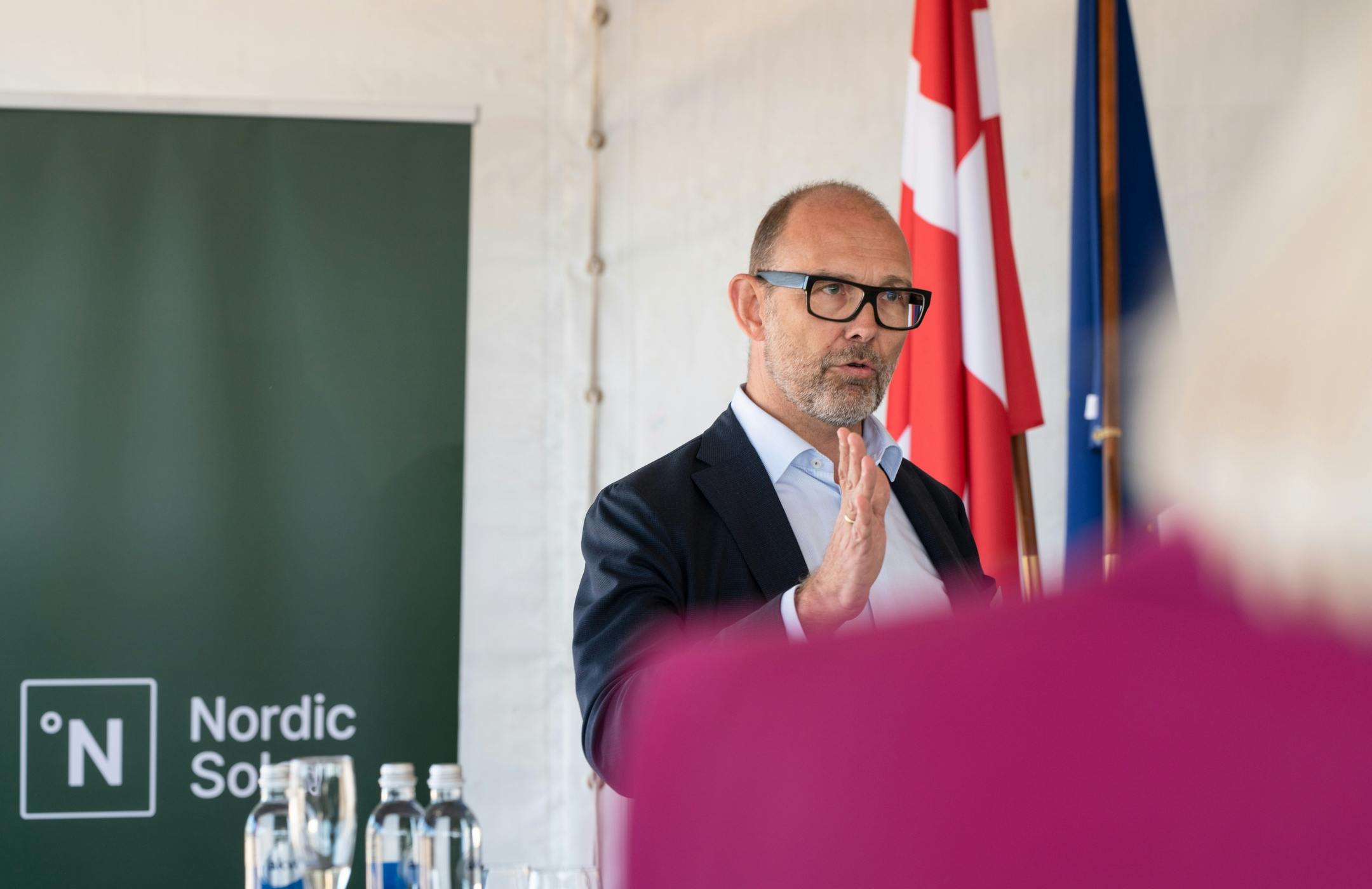 Nordic Solar CEO during speech at Moletai opening